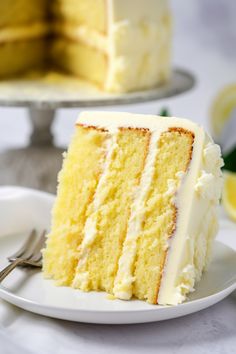 a slice of cake sitting on top of a white plate