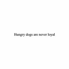 the words hungry dogs are never royal on a white background with black writing in it