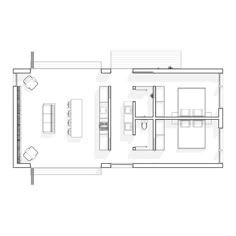 the floor plan for an apartment with two beds and one living room, as well as a kitchen