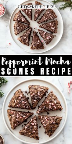 peppermin mocha scones recipe on a white plate