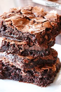 three brownies stacked on top of each other