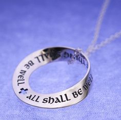 Reflecting Julian of Norwich's [1342-1416] writings, considered among the most remarkable literary and religious documents of the medieval age. It brings comfort today just as it has for centuries before - "all shall be well". #Christmas #gift #gifts #jewelry #inspiration #necklace Comforting Words, Oval Morganite Ring, Morganite Engagement Ring Rose Gold, Pink Morganite Engagement Ring, Rose Gold Diamond Ring Engagement, Silver Wedding Jewelry, Pink Morganite