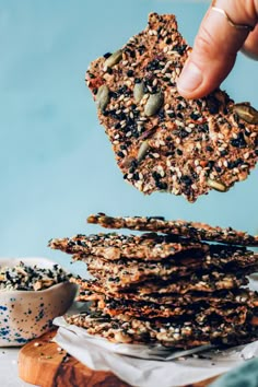 an image of easy seed crackers with everything bagel seasoning vg