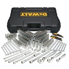 Mechanics Tool Set (204-Piece) - Super Arbor Auto Mechanics Tools, Mechanics Tool Set, Dewalt Tools, Hand Tool Sets, Mechanic Tools, Tool Chest, Socket Wrenches, Combo Kit, Wrench Set