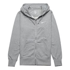 Nike Classic Full-Zip Hoodie 'Grey' 521574-063 (Men's/Zipper/Solid Color) Hooded Athletic Heather Outerwear For Streetwear, Nike Gray Hooded Jacket For Streetwear, Nike Gray Hooded Jacket For Winter, Nike Gray Winter Hooded Jacket, Gray Fleece Hooded Jacket With Zipper, Gray Fleece Hooded Jacket With Zipper Closure, Nike Gray Outerwear With Double-lined Hood, Nike Gray Hooded Jacket, Nike Gray Long Sleeve Hooded Jacket