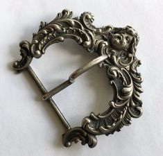 Antique Art Nouveau Fancy Sterling Kerr Belt Buckle With Cherub Head | eBay Antique Belt Buckle, Victorian Accessories, Antique Art, Victorian Fashion, Belt Buckles, Art Nouveau, Buckle, Couture, Crystals