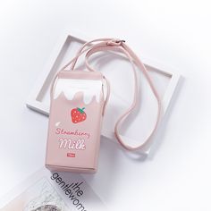 Kawaii Harajuku Milk Crossbody Shoulder Bag - Kuru Store Pink Large Capacity Crossbody Phone Bag, Large Capacity Pink Crossbody Phone Bag, Large Capacity Pink Phone Bag For Daily Use, Pink Crossbody Phone Bag For Travel, Pink Large Capacity Phone Bag For Everyday Use, Pink Phone Bag For Travel, Large Capacity Pink Phone Bag For Everyday, Trendy Phone Shoulder Bag For Travel, Trendy Travel Phone Shoulder Bag