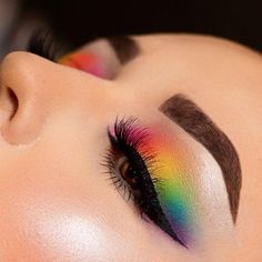 Rainbow Eye Makeup, Devil Makeup, Rainbow Eyeshadow, Makeup Ojos, Girly Vibes, Rave Makeup, Summer Makeup Looks