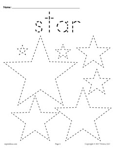 FREE Stars Tracing Worksheet Star Tracing, Star Worksheet, Shape Worksheets For Preschool, Shapes Worksheet Kindergarten, Tracing Worksheets Free, Shape Tracing Worksheets, Shape Coloring Pages, Preschool Tracing, Tracing Worksheets Preschool