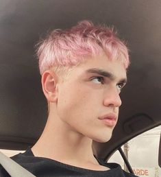 Bleach Hair Ideas, Pink Hair Guy, Bleached Hair Men, Short Punk Hair, Bleach Hair, Dyed Hair Men, Shaved Hair Designs, Mens Hair Colour, Pastel Pink Hair