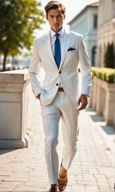 Wedding Suits Men Beach, White Suits For Men, Wedding Outfit For Men, Marriage Suit, Marriage Suits, Mens White Suit, Men Suit Wedding, Beach Wedding Suits, Wedding Tux