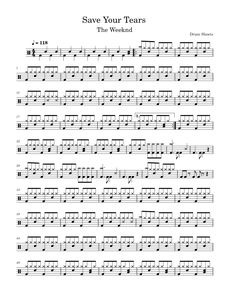 sheet music with the words save your tears on it