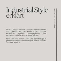 the cover of an industrial style book with black and white text on it, in front of