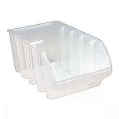 three plastic containers with dividers on each side