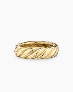 Sculpted Cable Band Ring in 18K Yellow Gold, 6mm David Ring, Infinity Band Ring, David Yurman Ring, Infinity Band, Women's Rings, Yellow Gold Jewelry, Jewelry Lookbook, Rare Gemstones, Yellow Gold Ring