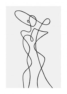 a black and white line drawing of a woman's body with her hands in the air