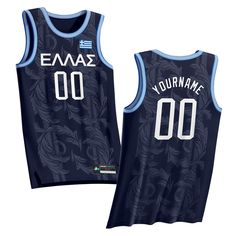 Greece Custom Basketball Jersey Cheap Short Sleeve Jersey With Team Logo, Polo Jersey Design, Blue Basketball Jersey