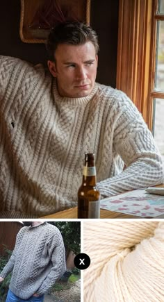 Knit the Look: the "Knives Out" fisherman sweater Men’s Pullover Knitting Pattern, Mens Knit Pullover Sweater Patterns, Men Pullover Knitting Pattern, Knitting Sweater Men, Movie Knitting Patterns, Cable Knit Jumper Pattern Free, Mens Cardigan Sweater Knitting Pattern, Men’s Wool Sweater, Free Sweater Knitting Patterns For Men