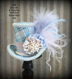 Alice In Wonderland Hat, Frozen Blue, Little Hat, Holiday Hats, Mini Top Hat, Tea Party Hats, Mini Top