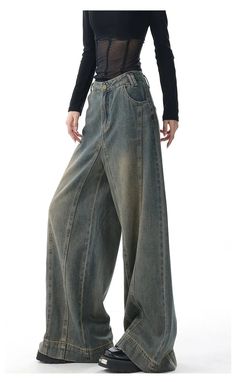 Can be found in a treasure. Wear it to unlock its secrets. DETAILSMaterial: Cotton, PolyesterClosure Type: Button fly Baggy Boyfriend Jeans, High Waist Straight Jeans, Vintage Wash Jeans, 2000s Clothes, Jeans Outfit Summer, Oversized Jeans, Jean Large, Vintage Preppy, Jean Vintage