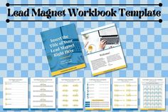 an image of a workbook with the text lead magnets workbook template on it