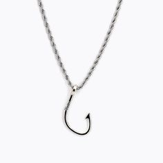 Fish Hook HOPE Necklace Stainless Steel 3mm Rope Chain 20 or 24 Inches 9035-315 #FishHook #NecklaceForMen #20Inches #RopeChain #StainlessSteel #SurferNecklace #BeachJewelry #BoysNecklace #GrassShackTrading #24Inches Cozy Nature, Boys Necklace, Silver Rope Chain, Hope Necklace, Romantic Jewelry, Surfer Necklace, Words Of Hope, Rope Chain Necklace, Florida Usa