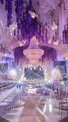 Purple Butterfly Venue Quince, Purple Enchanted Forest Debut Theme, Prom Venue Aesthetic, Butterfly Themed Sweet 16 Party, Fairytale Quinceanera Theme Purple, Butterfly Theme Debut, Pastel Debut Theme, Quince Fairytale Theme, Swan Lake Quinceanera Theme