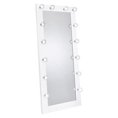 FLOOR MIRROR, WHT HIGH GLOSS, 32.00 X 5.50 X 71.00"H Floor Mirror With Lights, Full Length Floor Mirror, Big Mirror, Mirror With Led Lights, Full Body Mirror, Body Mirror, Rodeo Drive, Metal Floor, Bedroom Mirror