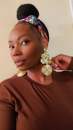 Light gold new disc aluminium statment earrings handmade by Andrea Lashay Collection African Earrings, Lightweight Earrings, Earrings Boho, Light Weight Earrings, Boho Earrings, Statement Earrings