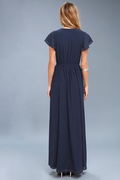 Elegant Maxi Dress - Short Sleeve Maxi Dress Short Sleeve Maxi Dress, Sheer Shorts, Short Sleeve Maxi Dresses, Maxi Dress Blue