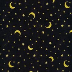 a black background with yellow stars and crescents