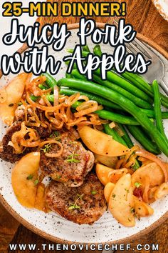 This spiced and juicy Pork Tenderloin with Apples is a 25-minute Fall dinner that is easy enough for busy weeknights. The sweet-and-savory sauce made with shallots and tender apples pairs perfectly with the autumn spiced pork medallions! Pork Tenderloin With Apples, Recipe With Apples, Easy Fall Dinner, Apple Pork Tenderloin, Juicy Pork Tenderloin, Easy Fall Dinners, Pork Medallions, Apple Pork, Easy Budget