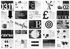 many different types of black and white logos are arranged in the shape of an open book