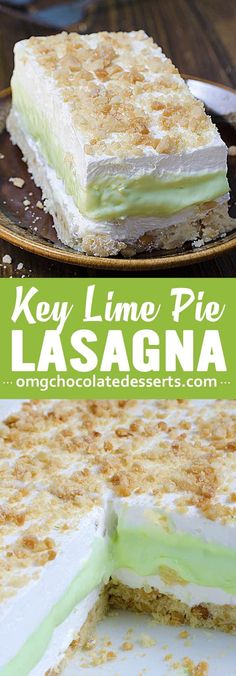 key lime pie lasagna on a plate