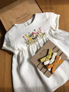 Pent Trouser Designs, Embroidered Baby Clothes, Meadow Of Flowers, Linen Collection, Linen White