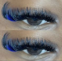 Blue Lashes Extensions, Lash Extensions With Blue, Lashes With Blue, Blue Lash Extensions, Coloured Lash Extensions, Lash Extensions With Color, Lash Patterns, Color Lash Extensions, Lashes With Color