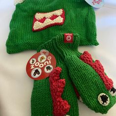 Boys Fun Hat Set Casual Beanie For Playtime, Playful Red Hat For Playtime, Playful Red Hats For Playtime, Winter Hats For Playtime, Playful Warm Hat For Playtime, Fun Green Hat For Playtime, Casual Green Hats For Playtime, Playful Red Winter Hat, Cute Green Hats For Playtime