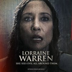 a poster for the upcoming horror film, lorainne warnen she sees evil around them