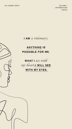 a black and white drawing of a woman's face with the words, i am an individual anything is possible for me