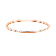 London Collection rose gold tone pavé diamond bangle. Thin stainless steel bangle with a rose gold coating. The diamond weight is .10ctw. Stainless Steel Bangles, Diamond Bangle, A Rose, Pave Diamonds, Gold Bracelet, Gold Tones, Bangles, Yellow Gold, Rose Gold