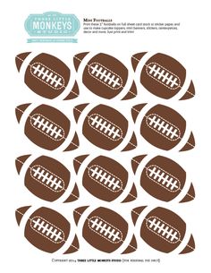 the football cut outs are shown in brown and white