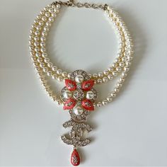 Chanel Gripoix Women Necklace Authentic No Signs Of Use, Excellent Condition. Pls See Photos For Measurements. 100 % Authentic. Chanel Jewelry, Jewelry Trends, Womens Jewelry Necklace, Womens Necklaces, Red And White, Chanel, Jewelry Necklaces, Women Jewelry, Red