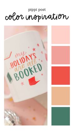 a coffee mug with the words,'my holiday is here booked'on it