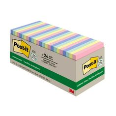 post - it super sticky notes, 3 x 4 inches, assorted colors, 24 sheets per pack