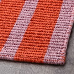 VÄGSKYLT rugflatwovenpink/orange27 x82A warm and cheerful expression greets you each time you enter the roomThe playful look of this cotton rug with pink and orange stripes does not go unnoticedPairs perfectly with VÄGSKYLT door mat100cotton. Rugs In Living Room Colorful, Fun Area Rugs In Living Room, Stockholm Rug Ikea, Rug Inspiration Bedroom, Cool Bedroom Rug, Small Kitchen Rugs, Colorful Bedroom Rug, Pink And Yellow Rug, Front Entryway Rug