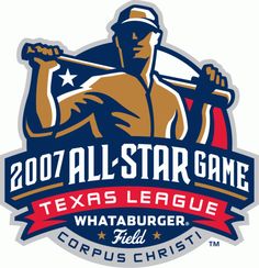 the 2009 all - star game texas league logo with an american flag in the background