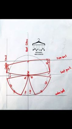 the drawing shows how to draw an umbrella