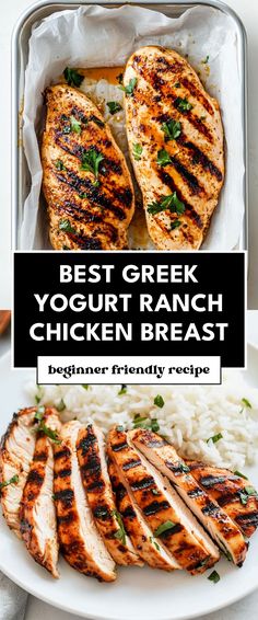 Image for Best Greek Yogurt Ranch Chicken Breast Baked Greek Chicken Breast, High Protein Chicken Dinner, Greek Yogurt Marinade, Healthy Chicken Breast Recipes, Greek Chicken Breast, Best Greek Yogurt, Yogurt Ranch, Greek Yogurt Ranch, Baked Greek Chicken