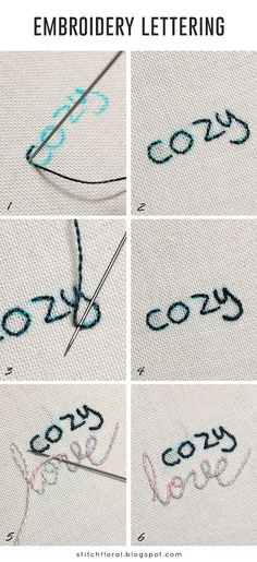 embroidery letters and numbers are shown in four different ways