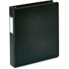 a black binder on a white background